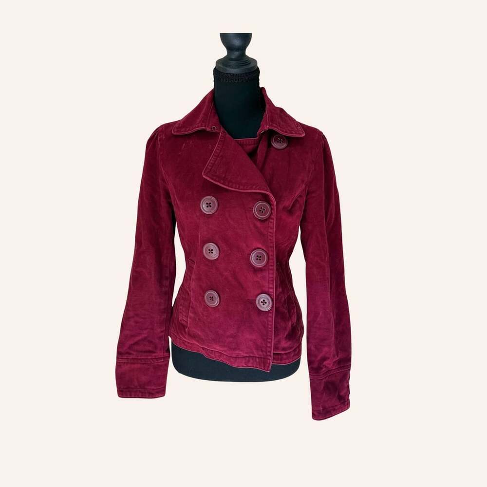 Y2K A.E burgundy double breasted peacoat princess diaries dark academia small